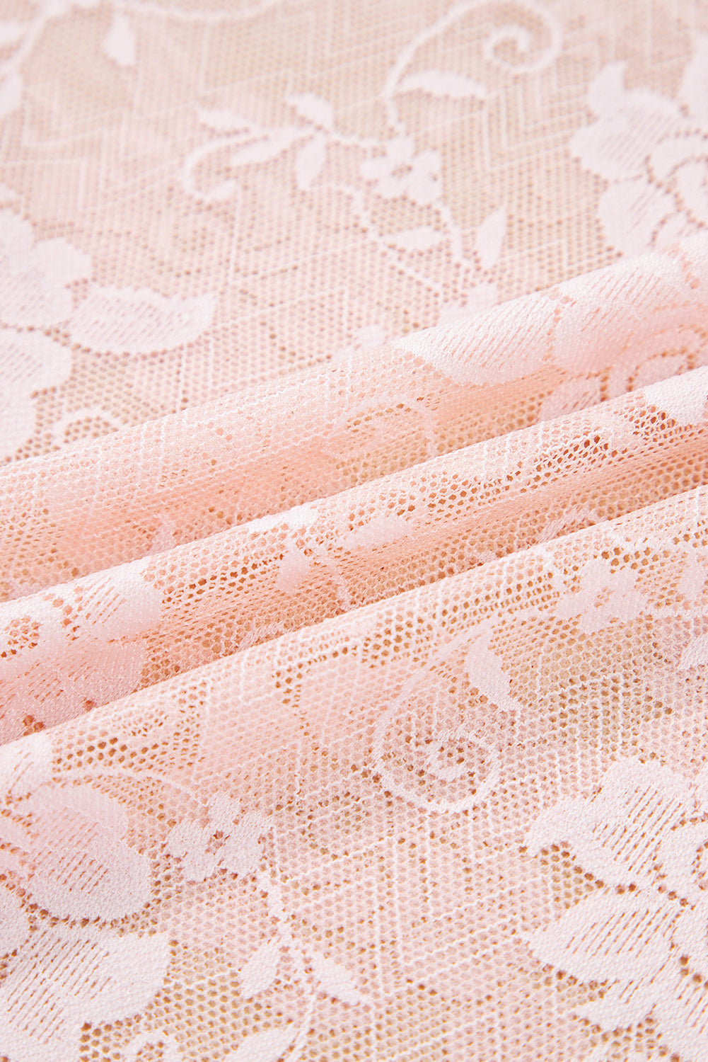 Floral Lace Sheer Mesh Long Sleeve Top