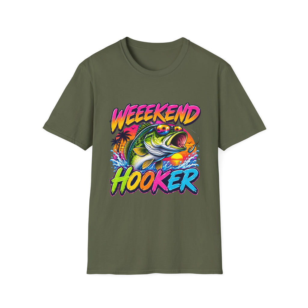 Weekend Hooker T-Shirt — Retro Fishing Bass Graphic Tee