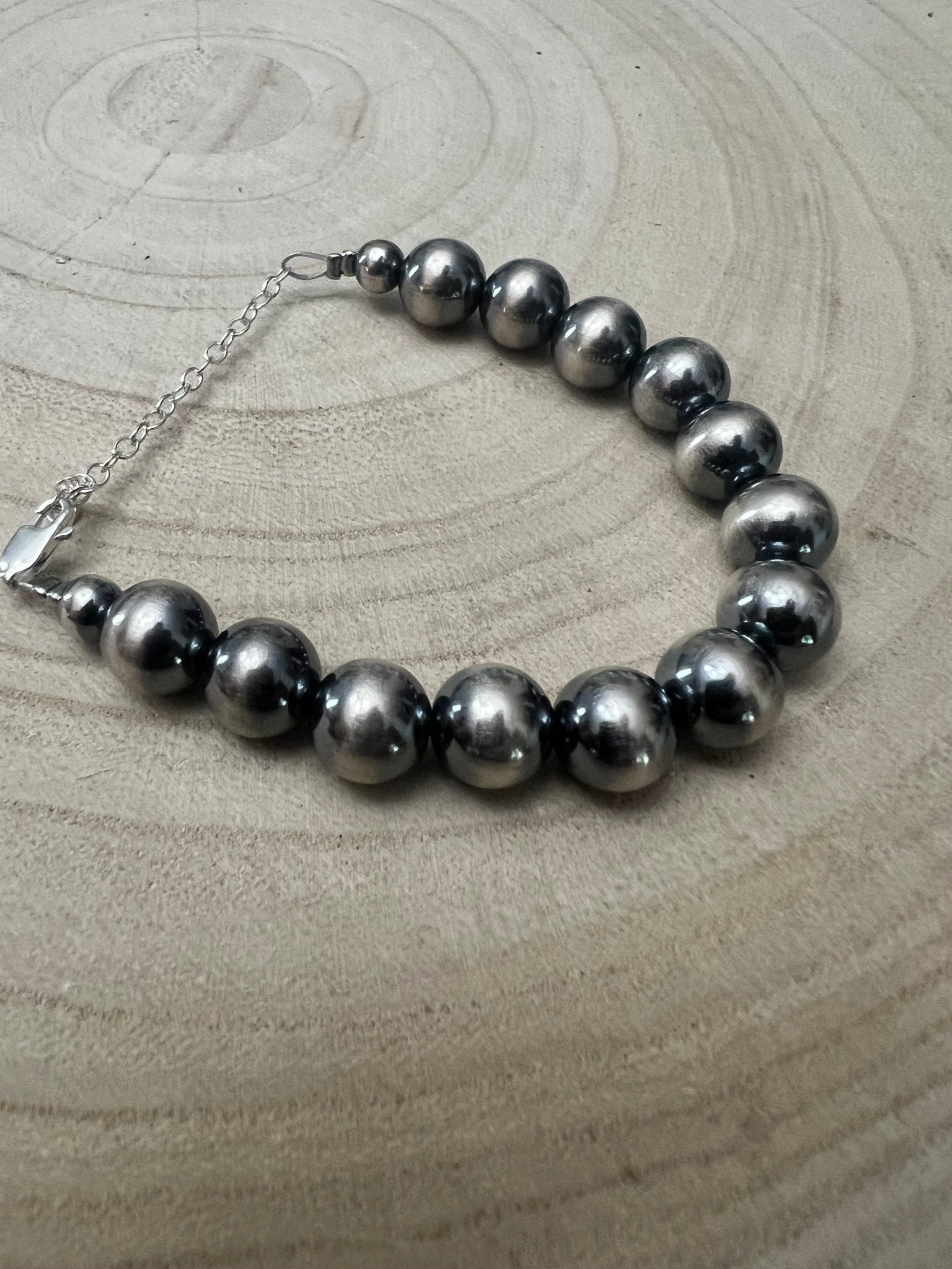 10mm Sterling Pearl Bracelet — 6 inch - Rooted & Reckless Co.