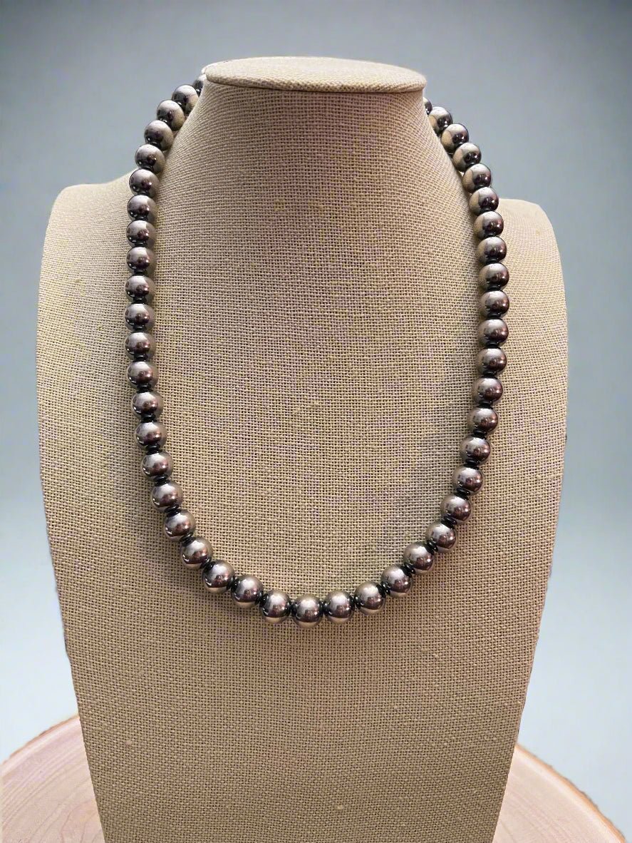 10mm Sterling Pearl Necklace — 18 inch - Rooted & Reckless Co.