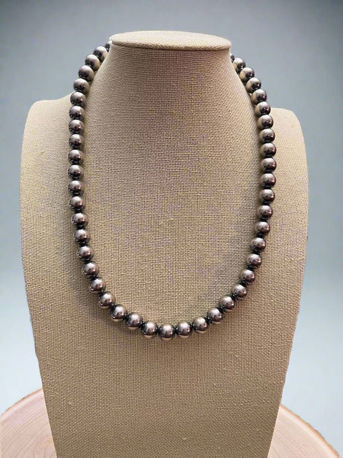 10mm Sterling Pearl Necklace — 18 inch - Rooted & Reckless Co.