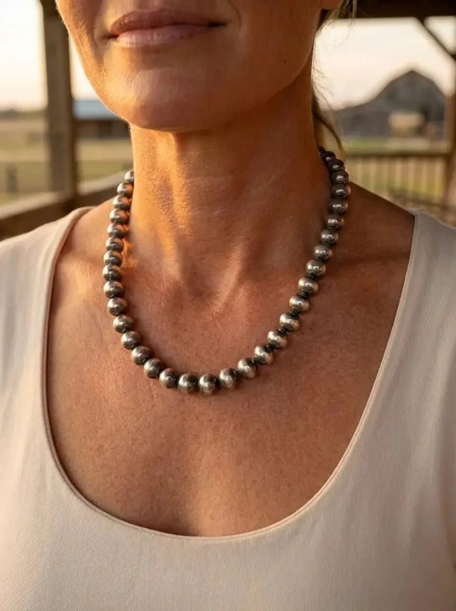 10mm Sterling Pearl Necklace — 18 inch - Rooted & Reckless Co.