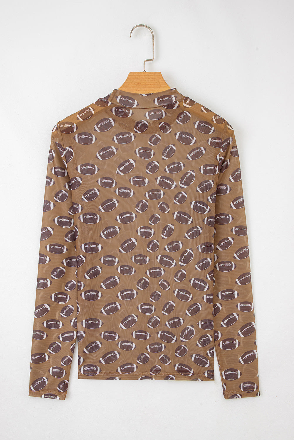 Game Day Football Sheer Mesh Long Sleeve Top