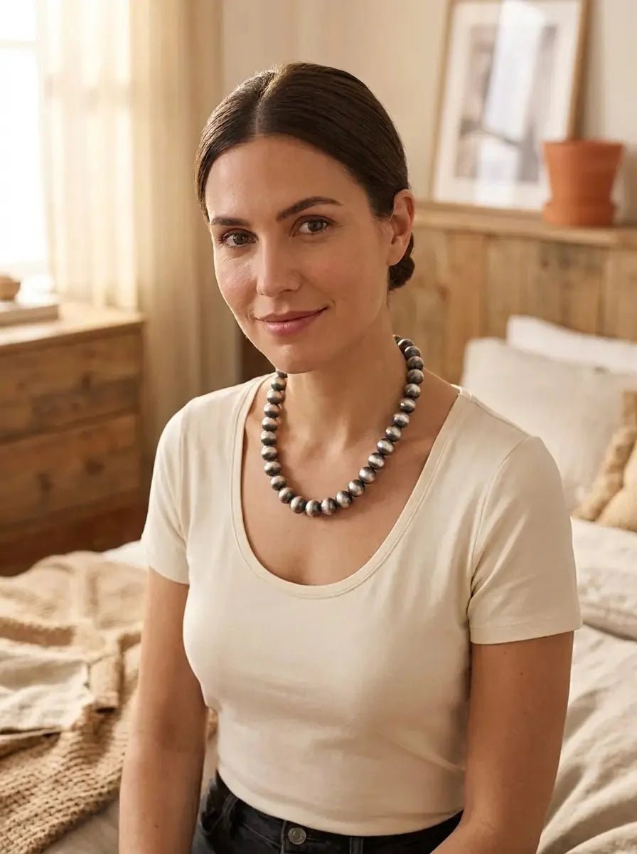 12mm Sterling Pearl Necklace — 18 inch - Rooted & Reckless Co.