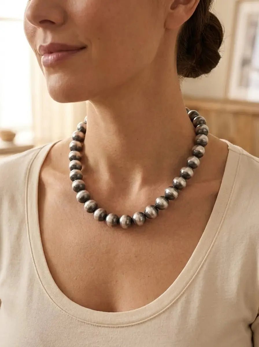 12mm Sterling Pearl Necklace — 18 inch - Rooted & Reckless Co.