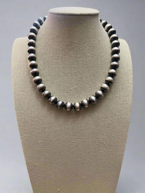12mm Sterling Pearl Necklace — 18 inch - Rooted & Reckless Co.