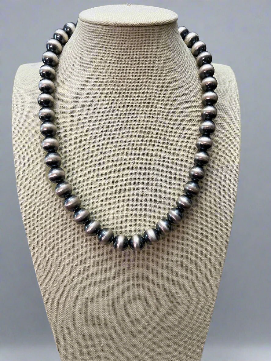 12mm Sterling Pearl Necklace — 20 inch - Rooted & Reckless Co.