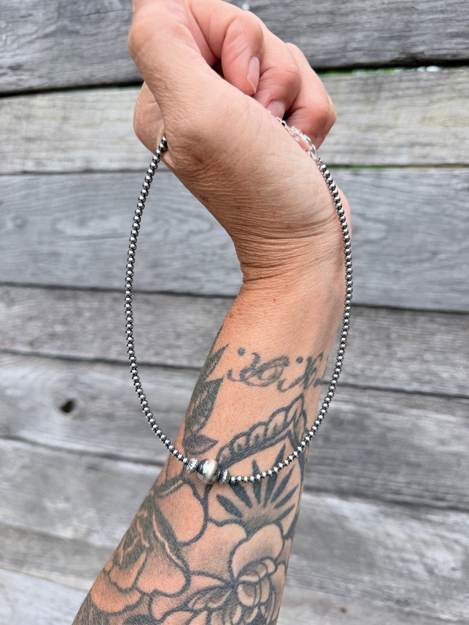 14” Sterling Pearl Necklace with 2mm and 10mm Pearls - Rooted & Reckless Co.