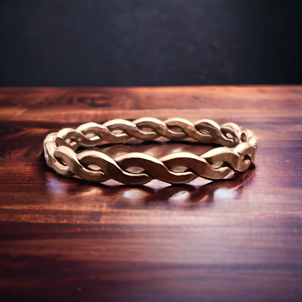 14/20 Rose Gold-Filled Woven Stacker Ring — Refined Layering Piece - Rooted & Reckless Co.