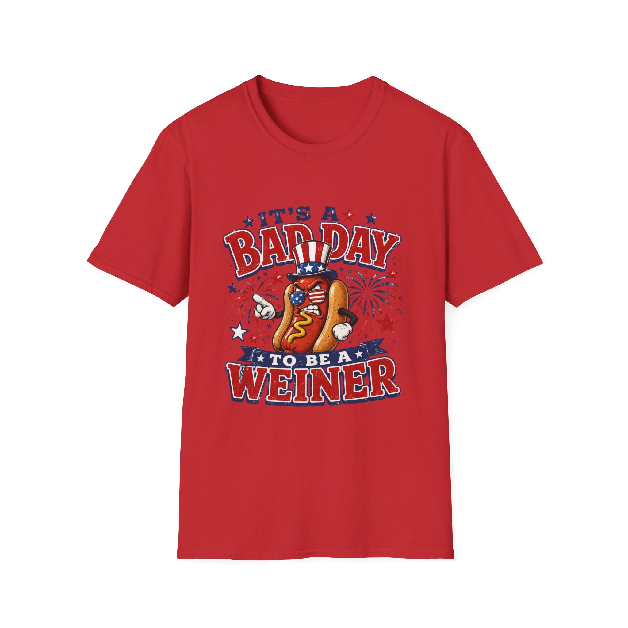 T-Shirt — "It's a Bad Day to Be a Weiner" Patriotic Hot Dog Graphic Tee