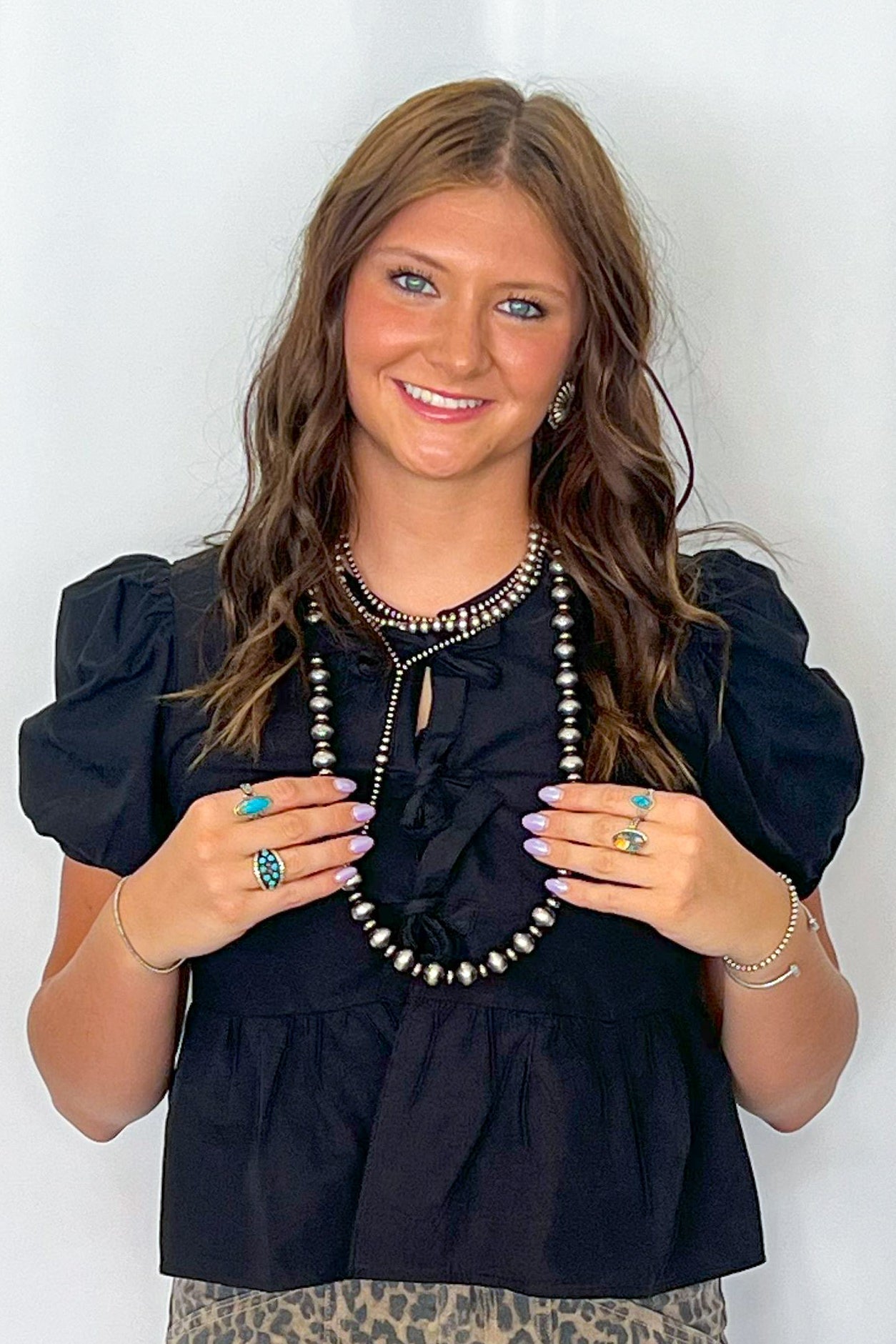 14mm & 10mm Saucer Sterling Pearl Statement Necklace — 35 inch - Rooted & Reckless Co.