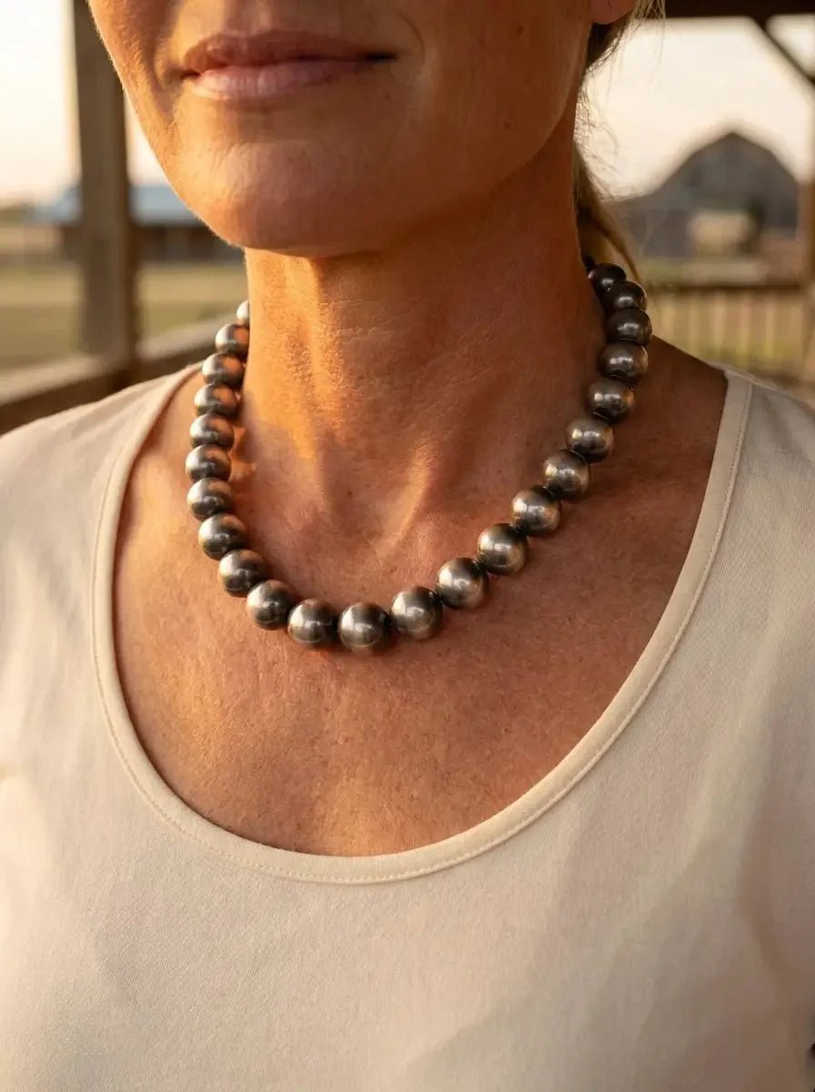 14mm Sterling Pearl Necklace — 16 inch - Rooted & Reckless Co.