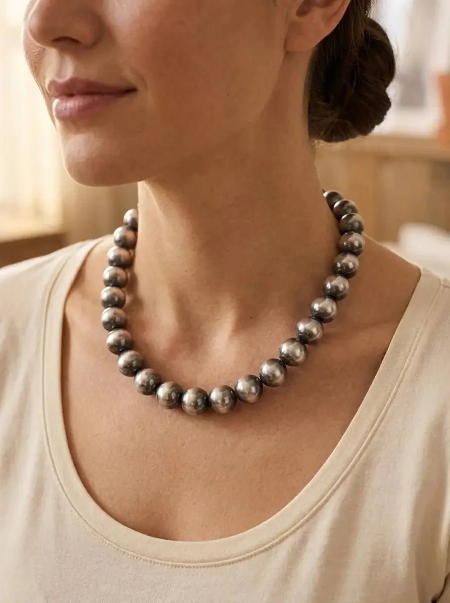 14mm Sterling Pearl Necklace — 18 inch - Rooted & Reckless Co.