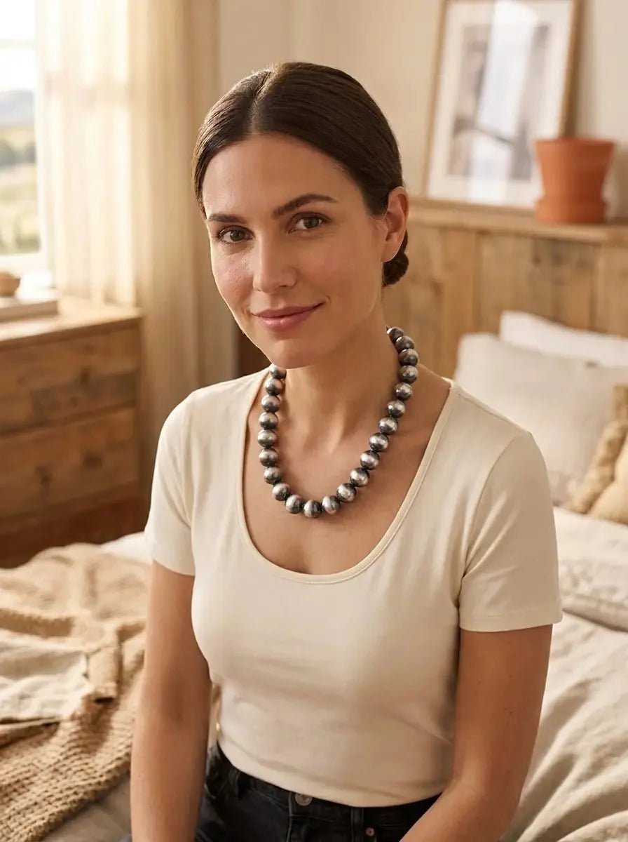 14mm Sterling Pearl Necklace — 18 inch - Rooted & Reckless Co.
