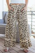 Leopard Wide Leg Cropped Pants