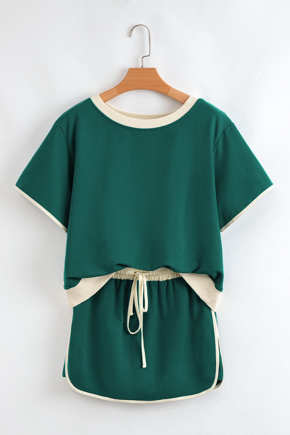 Colorblock Short Sleeve T-Shirt and Skort Set