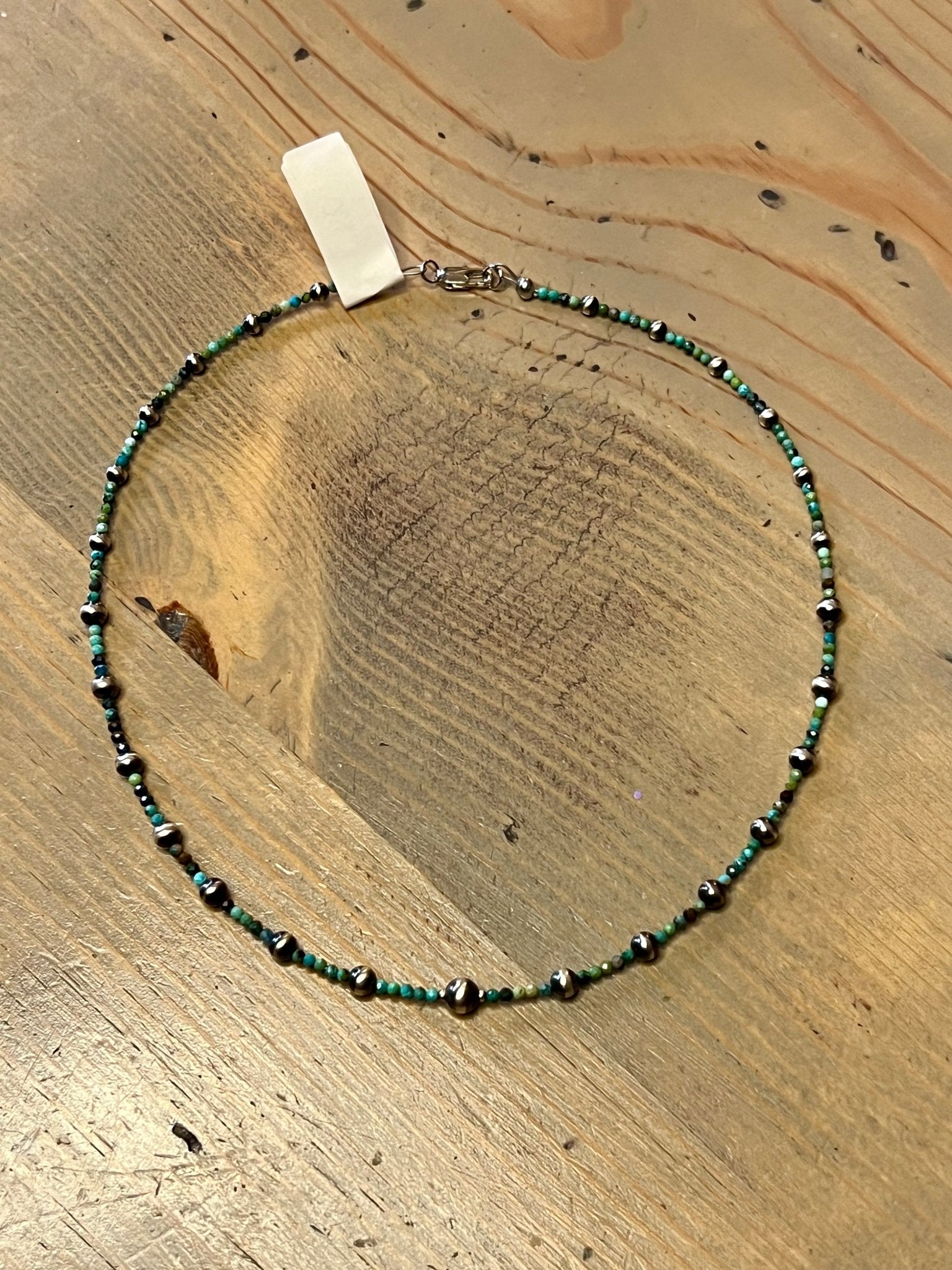 18” Sterling Pearl and African Turquoise Necklace - Rooted & Reckless Co.