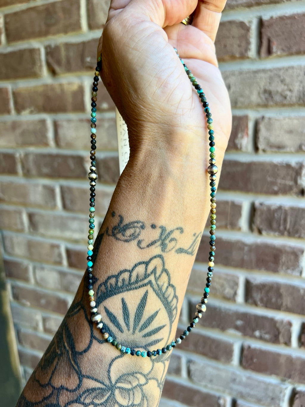 18” Turquoise Ombré and Sterling Pearl Necklace - Rooted & Reckless Co.