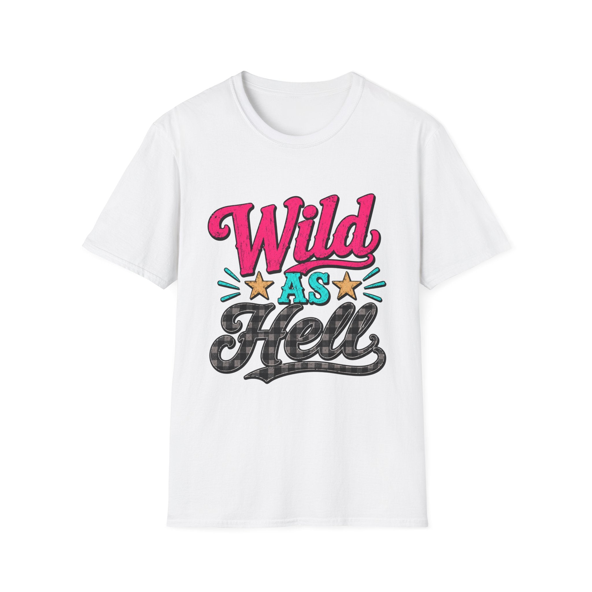 Wild As Hell Graphic T-Shirt — Retro Colorful Slogan Tee