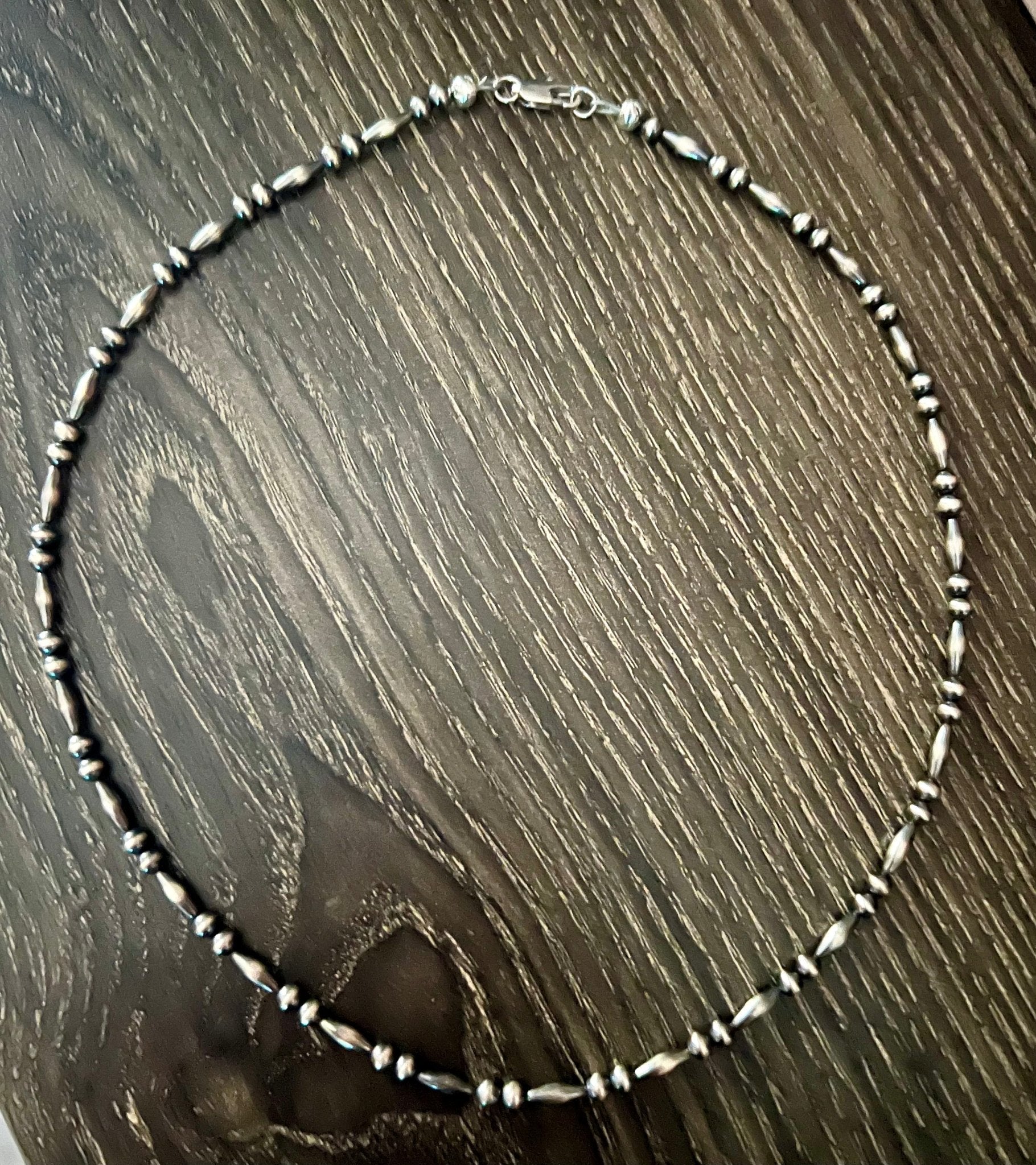 19” Sterling Torpedo and Round Bead Necklace - Rooted & Reckless Co.