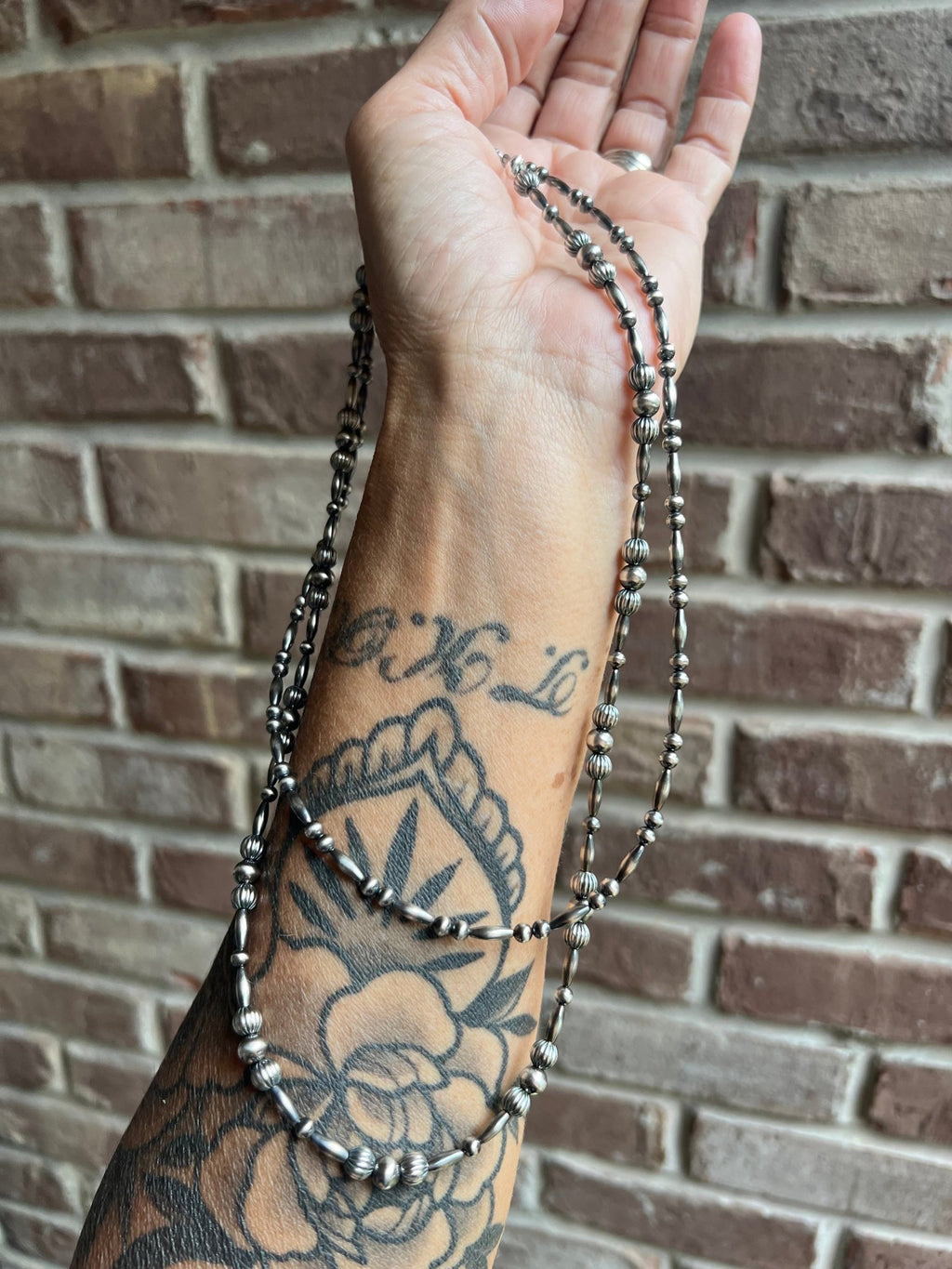 19” Sterling Torpedo and Round Bead Necklace - Rooted & Reckless Co.