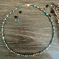 19.5” Sterling Torpedo and Round Bead Necklace with Microfaceted Ombré Turquoise - Rooted & Reckless Co.