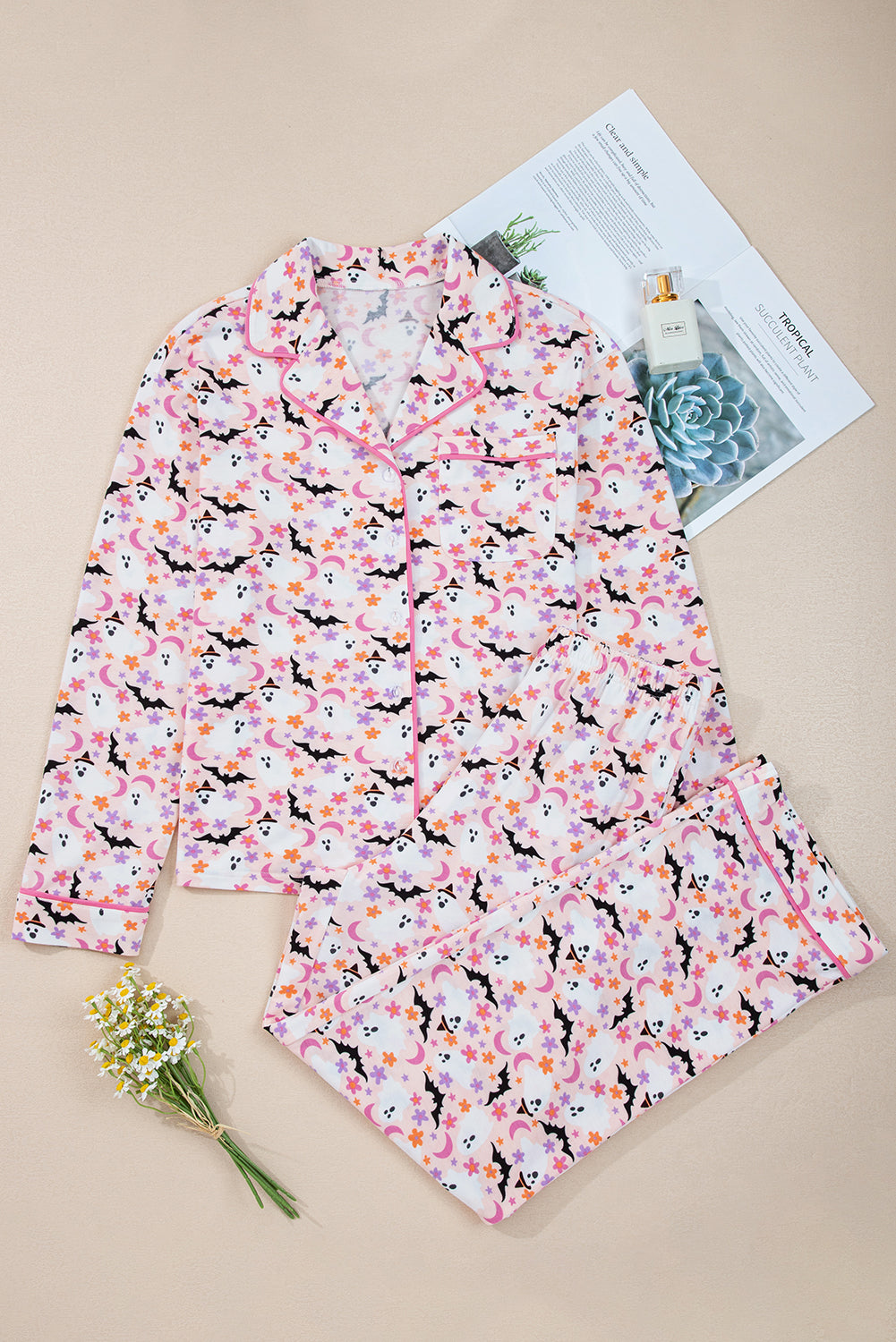 Halloween Ghosts & Bats Pajama Set