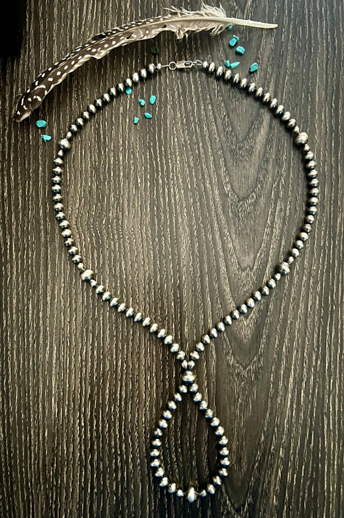 20” Sterling Pearl Loop Necklace - Rooted & Reckless Co.