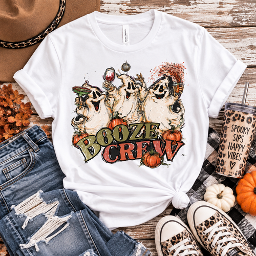 Booze Crew T-Shirt — Funny Party Ghosts Drinking Graphic Tee