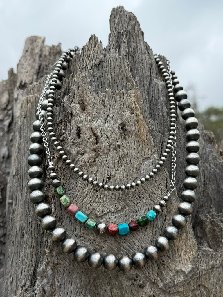 3-pc Sterling Silver Strand & Jasper Necklace Stack - Rooted & Reckless Co.