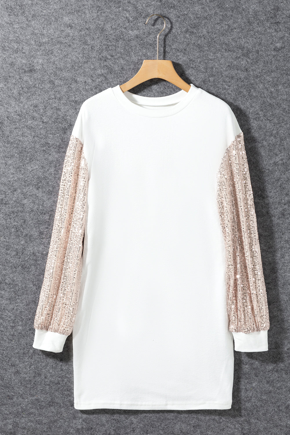 Sequin Patchwork Puff Sleeve Mini Dress
