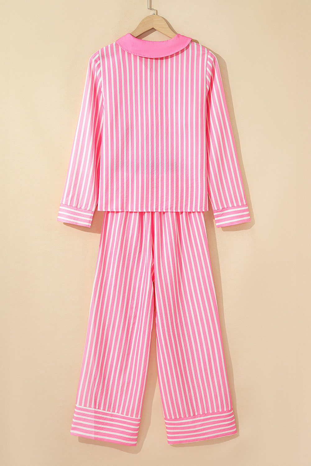 Stripe Bow Tie Top and Pants Pajama Set