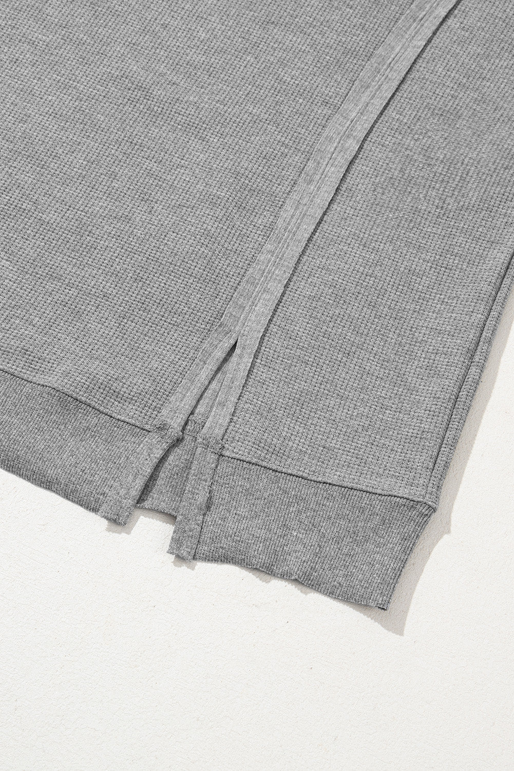 Waffle Knit Bishop Sleeve Side Split Top