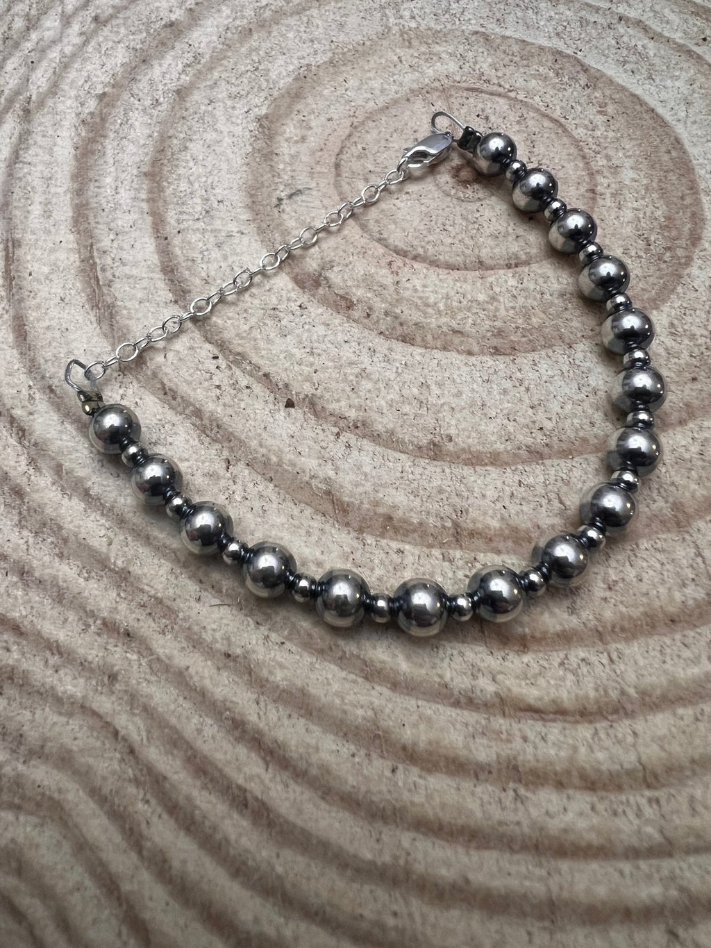 3mm & 6mm Sterling Pearl Bracelet — 6 inch (with 3 inch extender) - Rooted & Reckless Co.