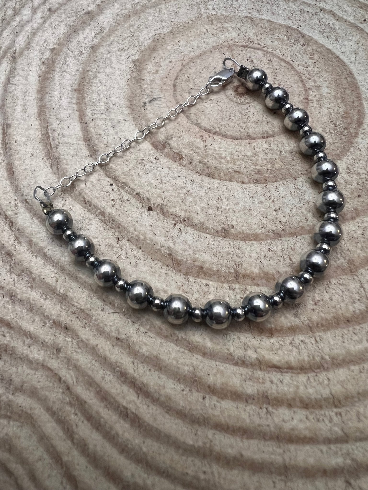 3mm & 6mm Sterling Pearl Bracelet — 6 inch (with 3 inch extender) - Rooted & Reckless Co.