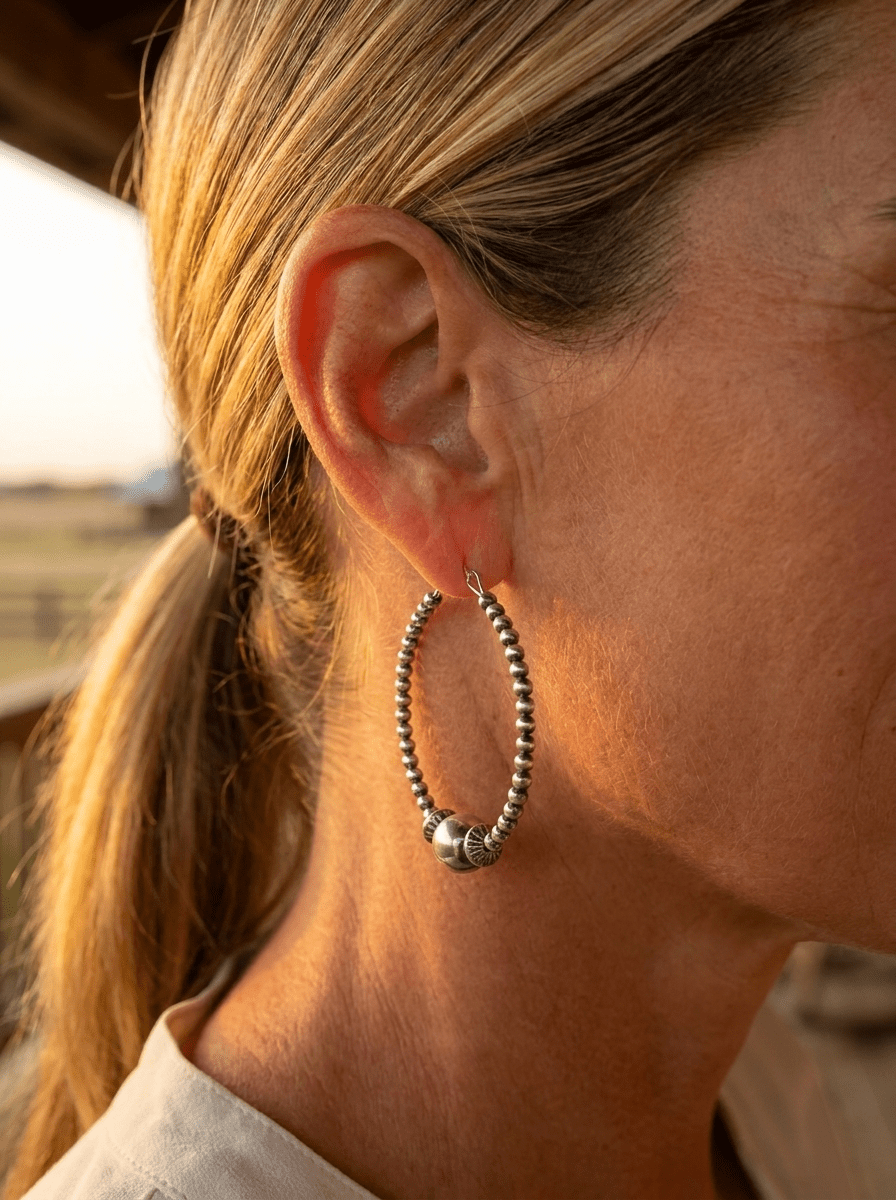 3mm Sterling Pearl Hoops with 10mm Center — 2 inch drop - Rooted & Reckless Co.