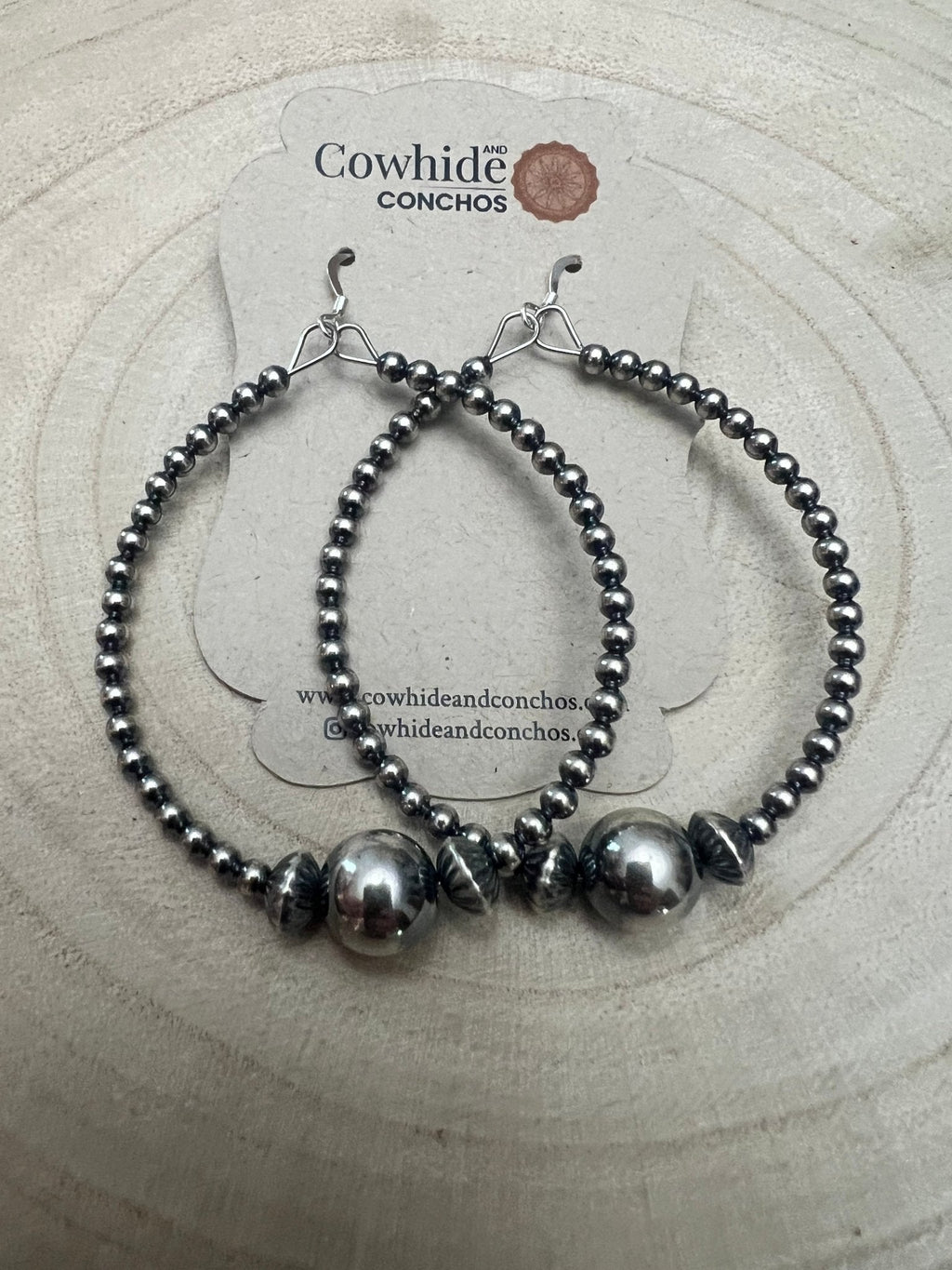 3mm Sterling Pearl Hoops with 10mm Center — 2 inch drop - Rooted & Reckless Co.