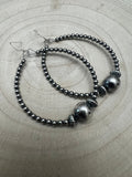 3mm Sterling Pearl Hoops with 10mm Center — 2 inch drop - Rooted & Reckless Co.