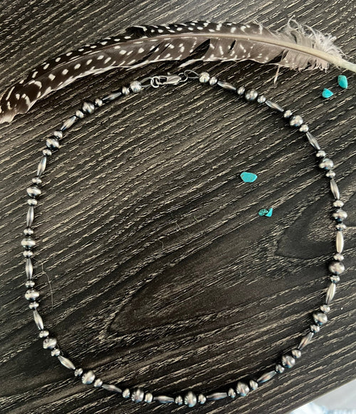 4 and 6 mm sterling pearl necklace, round and torpedo - Rooted & Reckless Co.