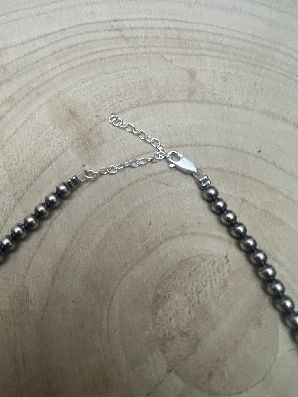 4mm & 5mm Sterling Pearl & Turquoise Choker — 15 inch (Handmade in North Texas) - Rooted & Reckless Co.