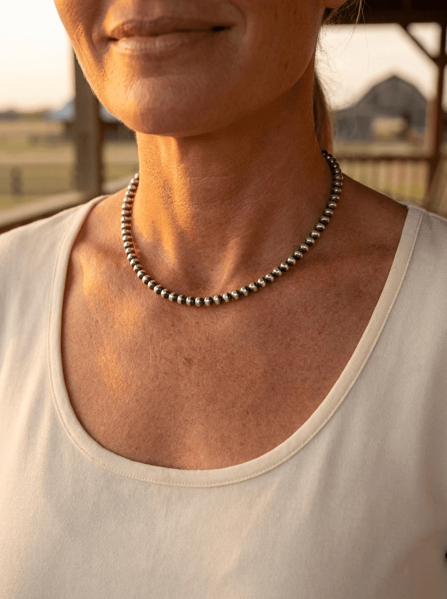 4mm Sterling Pearl Choker — 14 inch - Rooted & Reckless Co.