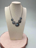 5-Concho Western Necklace with Faux Turquoise — 18 Inch with 3-Inch Extender - Rooted & Reckless Co.