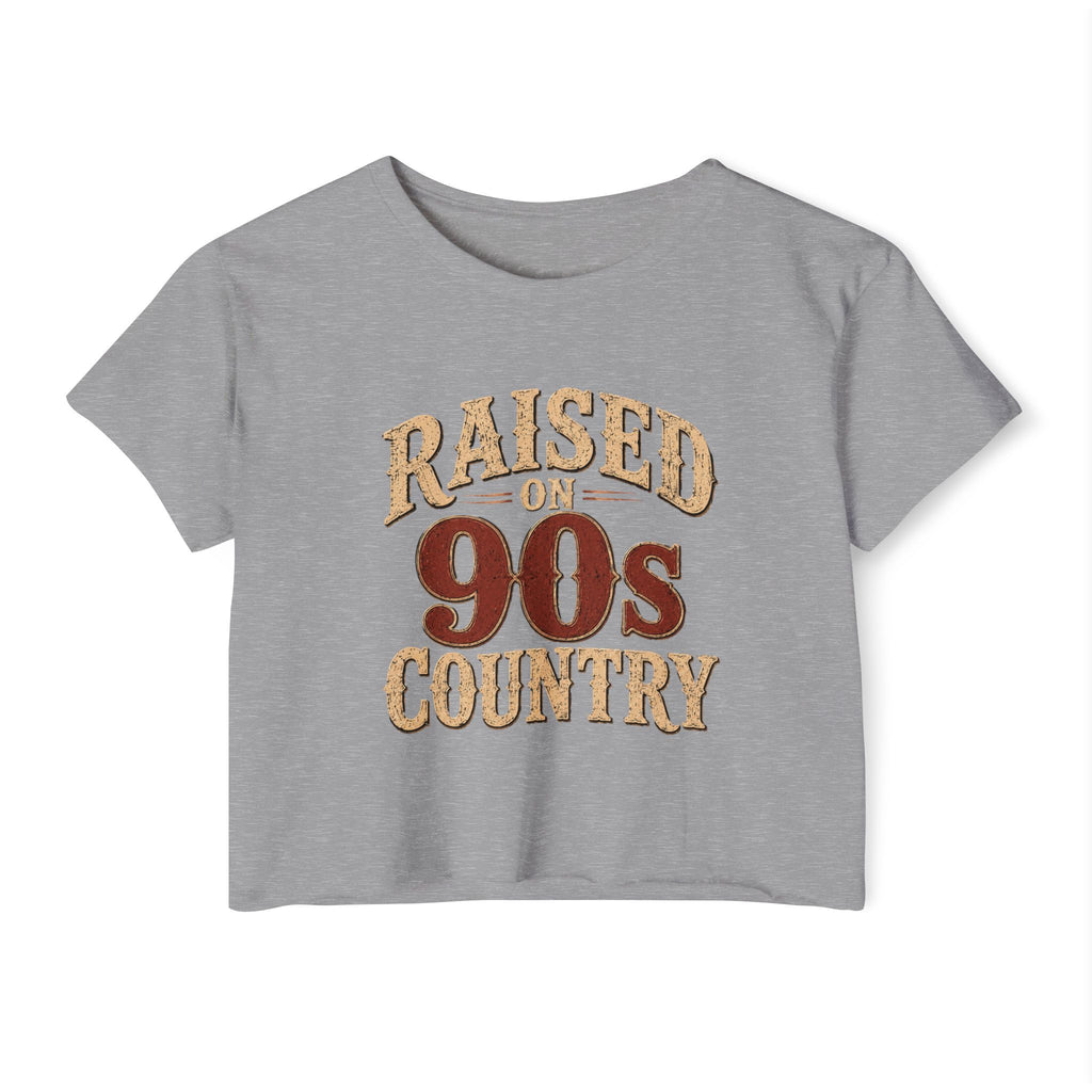 Raised on 90s Country Crop Top — Women's Festival Graphic Tee