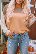 Colorblock Ribbed Long Sleeve Top