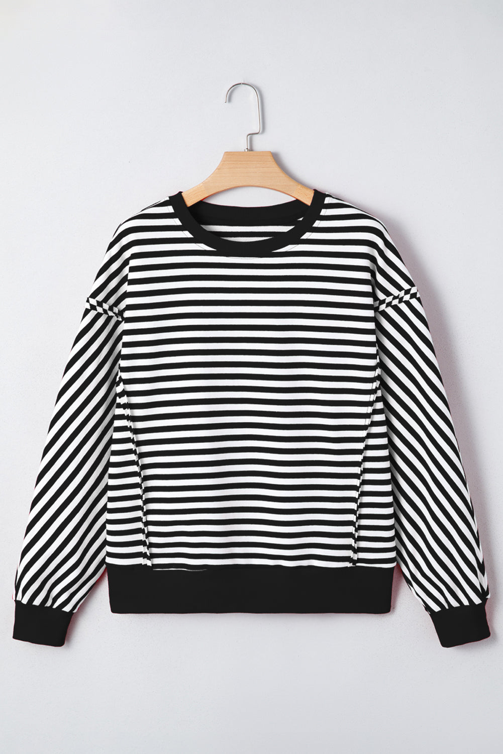 Stripe Reverse Seam Drop Shoulder Top