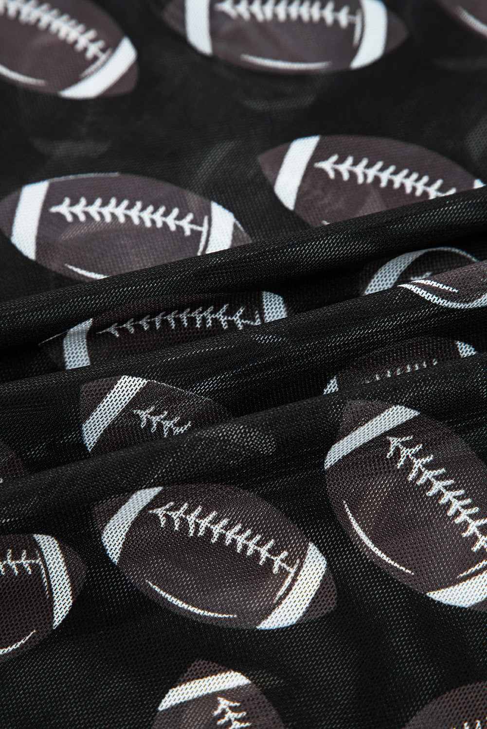 Game Day Football Sheer Mesh Long Sleeve Top