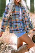 Plaid Button-Up Long Sleeve Shirt