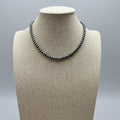 5mm Burnished Faux Silver Pearl Choker & Earring Set — Western Adjustable Set - Rooted & Reckless Co.