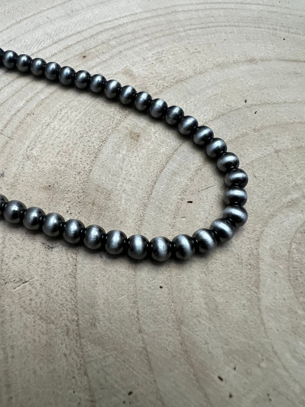 5mm Burnished Faux Silver Pearl Choker & Earring Set — Western Adjustable Set - Rooted & Reckless Co.