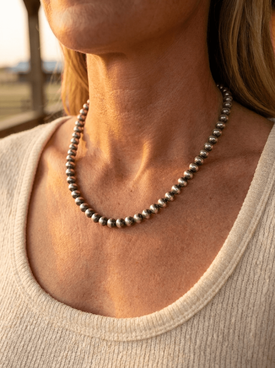 5mm Sterling Pearl Necklace — 16 inch - Rooted & Reckless Co.